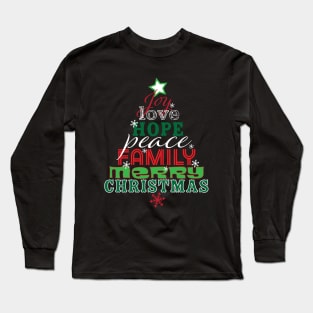 Wordy Christmas Tree Long Sleeve T-Shirt